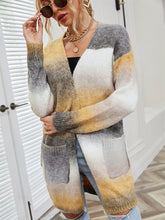 Load image into Gallery viewer, Pocketed Open Front Gradient Cardigan (multiple color options)
