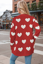 Load image into Gallery viewer, Heart Button Down Long Sleeve Cardigan (multiple color options)
