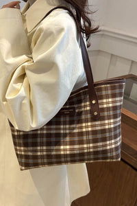 Plaid PU Leather Tote Bag (multiple color options)