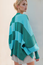 Load image into Gallery viewer, Slit Color Block Mock Neck Batwing Sleeve Sweater (multiple color options)
