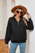 Load image into Gallery viewer, Half-Zip Dropped Shoulder Sweatshirt (multiple color options)
