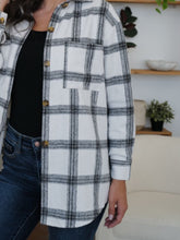 Load image into Gallery viewer, Plaid Collared Neck Long Sleeve Shacket
