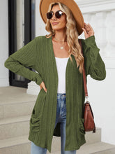 Load image into Gallery viewer, Pocketed Open Front Long Sleeve Cardigan (multiple color options)
