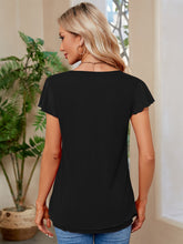 Load image into Gallery viewer, Ruched V-Neck Short Sleeve Top  (multiple color options)
