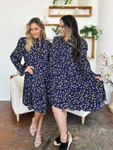 Load image into Gallery viewer, Printed Ruffle Hem Long Sleeve Tiered Dress (multiple color options)
