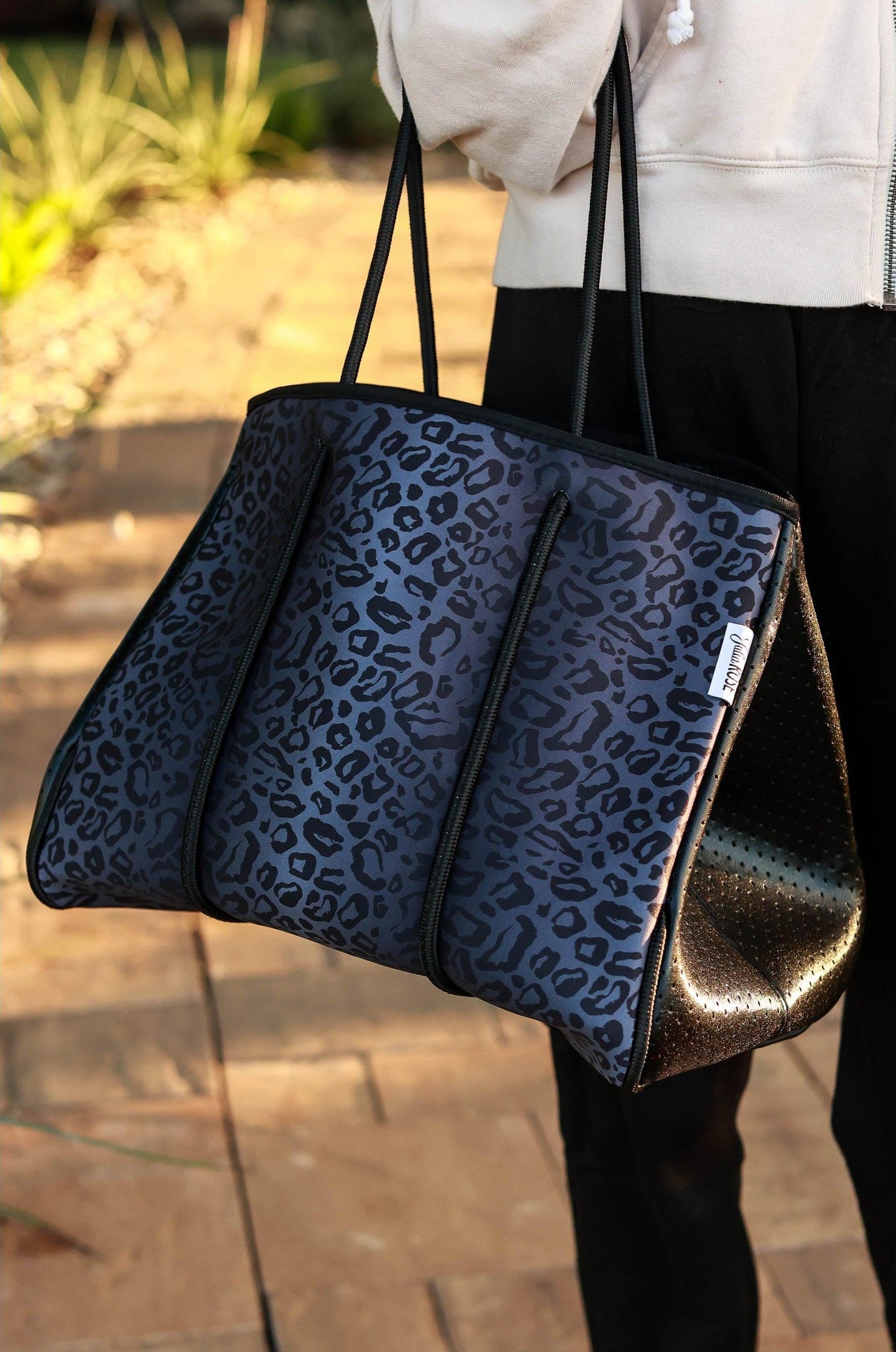 The Marissa - Black Leopard Neoprene Tote