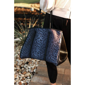 The Marissa - Black Leopard Neoprene Tote