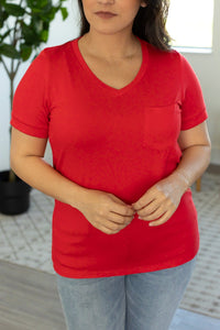 Sophie Pocket Short Sleeve Tee - Red