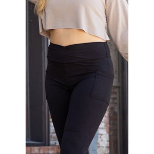 The Liz - Crossover 30"  Bootcut Leggings with Pockets - Luxe by Julia Rose®