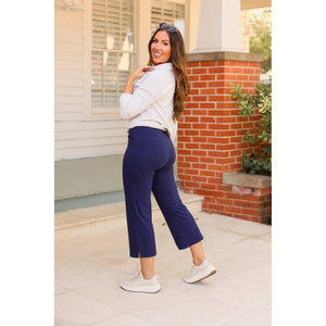 The Lydia Navy High Waisted Gaucho Pants