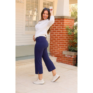 The Lydia Navy High Waisted Gaucho Pants