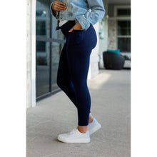 Load image into Gallery viewer, Navy Full-Length with Pocket Leggings - Luxe by Julia Rose®
