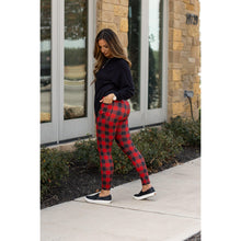 Load image into Gallery viewer, Red &amp; Black Plaid Leggings - Luxe Leggings by Julia Rose®
