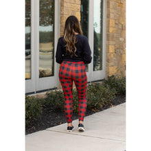 Load image into Gallery viewer, Red &amp; Black Plaid Leggings - Luxe Leggings by Julia Rose®
