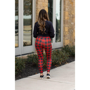 Red & Black Plaid Leggings - Luxe Leggings by Julia Rose®