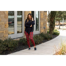 Load image into Gallery viewer, Red &amp; Black Plaid Leggings - Luxe Leggings by Julia Rose®
