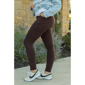 Brown FULL LENGTH Leggings with POCKET*  - Luxe Leggings by Julia Rose®