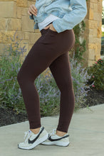 Load image into Gallery viewer, Brown FULL LENGTH Leggings with POCKET - Luxe by Julia Rose®
