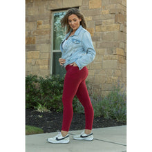 Load image into Gallery viewer, Red Full Length Leggings with Pockets  - Luxe Leggings by Julia Rose®
