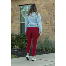 Load image into Gallery viewer, Red Full Length Leggings with Pockets  - Luxe Leggings by Julia Rose®
