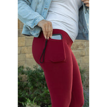 Load image into Gallery viewer, Red Full Length Leggings with Pockets  - Luxe Leggings by Julia Rose®
