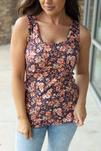 Load image into Gallery viewer, Luxe Crew Tank - Navy Floral Mix | Women&#39;s Tank Top
