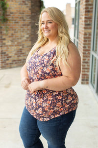 Luxe Crew Tank - Navy Floral Mix | Women's Tank Top