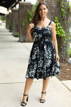 Load image into Gallery viewer, Cassidy Midi Dress - Black and White Floral
