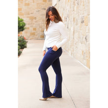 Load image into Gallery viewer, Navy FLARE Leggings with Pocket - Luxe by Julia Rose®
