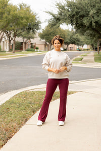 The Maeve - 30"  MAROON Bootcut Leggings with Pockets* - Luxe by Julia Rose®