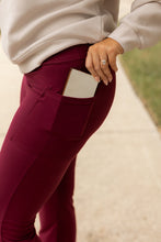 Load image into Gallery viewer, The Maeve - 30&quot;  MAROON Bootcut Leggings with Pockets* - Luxe by Julia Rose®
