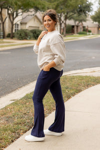 The Mila - 30"  NAVY Bootcut Leggings with Pockets* - Luxe by Julia Rose®