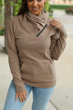 Load image into Gallery viewer, Classic Zoey Zip Cowl Sweatshirt - Mocha
