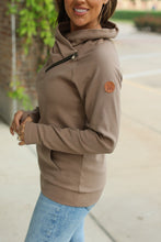 Load image into Gallery viewer, Classic Zoey Zip Cowl Sweatshirt - Mocha
