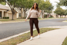 Load image into Gallery viewer, Brown FLEECE Full Length Leggings with Pockets*  - Luxe by Julia Rose®
