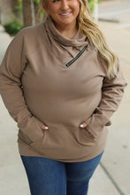 Load image into Gallery viewer, Classic Zoey Zip Cowl Sweatshirt - Mocha
