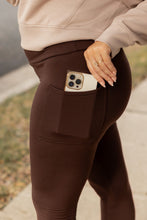 Load image into Gallery viewer, Brown FLEECE Full Length Leggings with Pockets*  - Luxe by Julia Rose®
