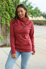 Load image into Gallery viewer, Classic Zoey Zip Cowl Sweatshirt - Brick
