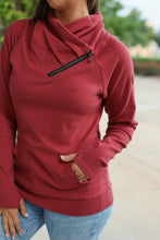 Load image into Gallery viewer, Classic Zoey Zip Cowl Sweatshirt - Brick
