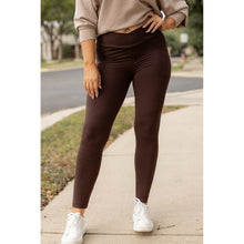 Load image into Gallery viewer, The Becca - BROWN Crossover Full Length Leggings with Pockets - Luxe by Julia Rose®
