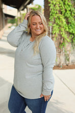 Load image into Gallery viewer, Brielle Henley Ribbed Long Sleeve Top - Light Grey
