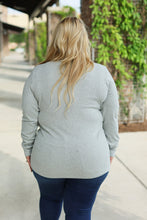 Load image into Gallery viewer, Brielle Henley Ribbed Long Sleeve Top - Light Grey
