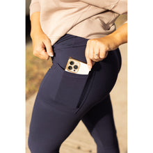 Load image into Gallery viewer, The Nadia - NAVY Crossover Full Length Leggings with Pockets  - Luxe by Julia Rose®
