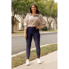 Load image into Gallery viewer, The Nadia - NAVY Crossover Full Length Leggings with Pockets  - Luxe by Julia Rose®
