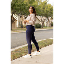 Load image into Gallery viewer, The Nadia - NAVY Crossover Full Length Leggings with Pockets  - Luxe by Julia Rose®
