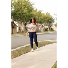 Load image into Gallery viewer, The Nadia - NAVY Crossover Full Length Leggings with Pockets  - Luxe by Julia Rose®
