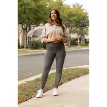 Load image into Gallery viewer, The Caitlin - CHARCOAL Crossover Full Length Leggings with Pockets  - Luxe by Julia Rose®
