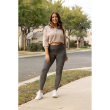 Load image into Gallery viewer, The Caitlin - CHARCOAL Crossover Full Length Leggings with Pockets  - Luxe by Julia Rose®
