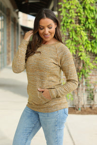 Hannah Pocket Pullover Top - Mustard