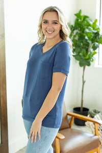 Sophie Pocket Short Sleeve Tee - Blue